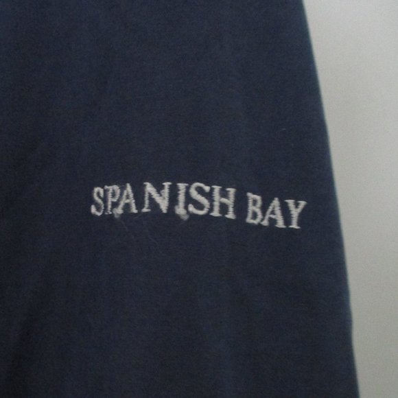 Mens L/S Spanish Bay (Pebble Beach, CA) Blue Pullover V-Neck Golf Windbreaker -M - Picture 2 of 3